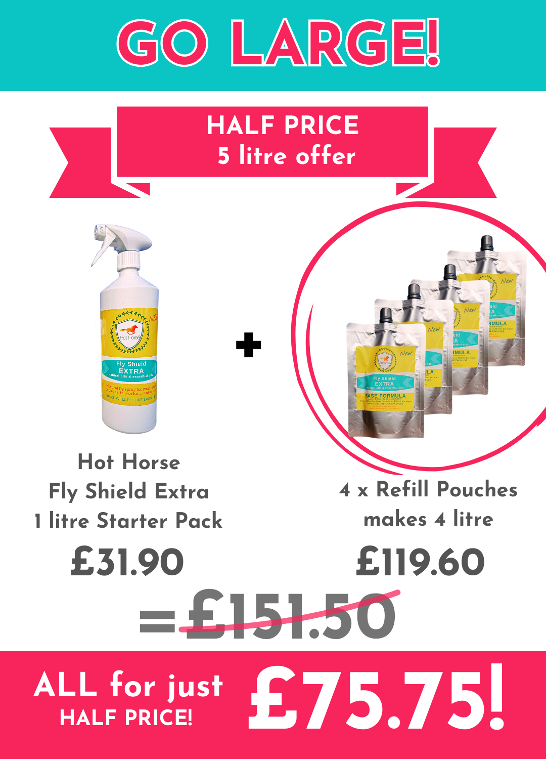 Hot Horse Fly Shield Extra with Free refill pouch offer