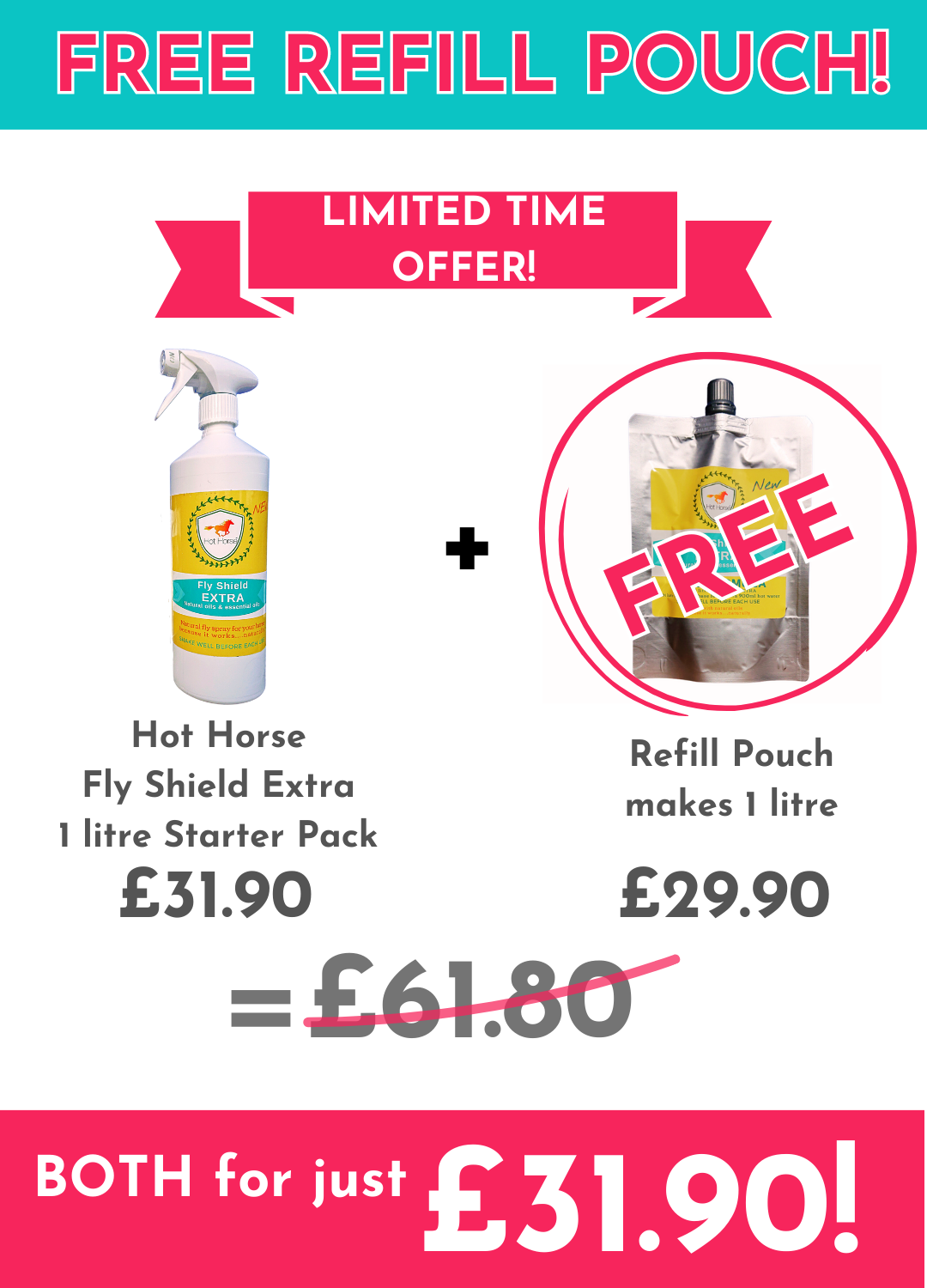 Hot Horse Fly Shield Extra with Free refill pouch offer